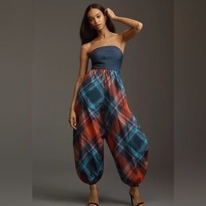 Anthropologie gathered balloon jumpsuit